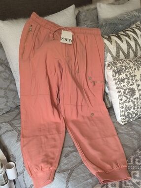 Zara Rose-Coral Cargo Joggers